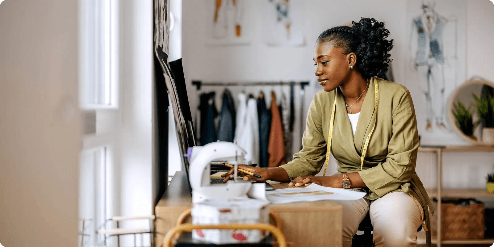 Business owner working at desk